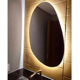 Espelho Organico 80x55cm + Led Quente+ Pendurador De Parede 
