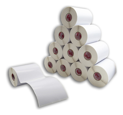 5 Rolos Adegraf Etiquetas 10x15cm  Couche Serrilha E-commerce Cor Branco