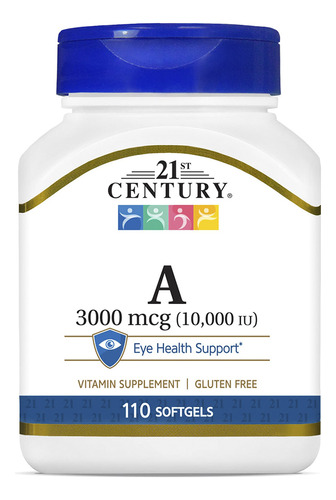 Vitamina A 3.000 Mcg 10.000 110 Softgel 21st Century Import