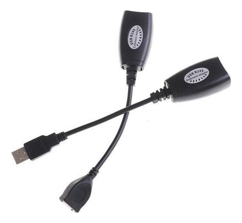 Adaptador Extensor Rj45 Usb Ate 50 Metros Cor Preto