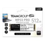 Team Group Mp33 Pro M.2 2280 Pcie Nvme De 512 Gb, Color Negro