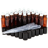 24, Ámbar, 10 Ml Rollo De Vidrio En Botellas Con 3 - 3 Ml Cu