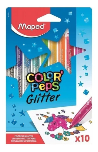 Marcadores Maped Colorpeps Glitter X10 Brillo 847110