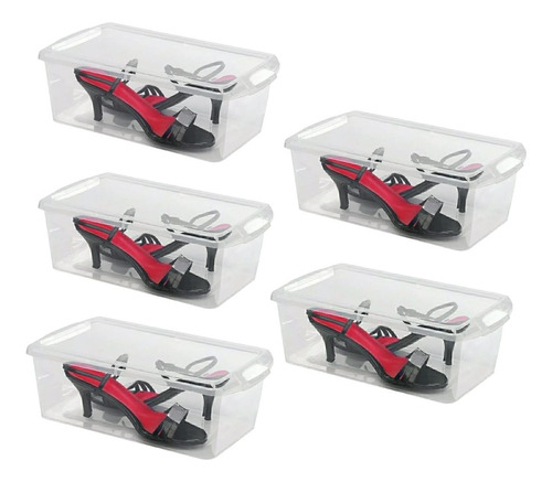  Cajas Organizadoras Multiuso Zapatos Con Tapa X5 Und