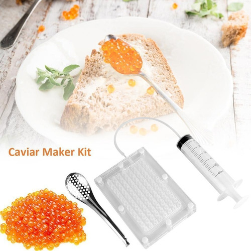 Kit De Cocina Acrílico Para Gastronomía Molecular Caviar Mak