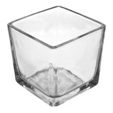 Vaso Vidro Quadrado Decoração Arranjo De Mesa 12x12cm 16601