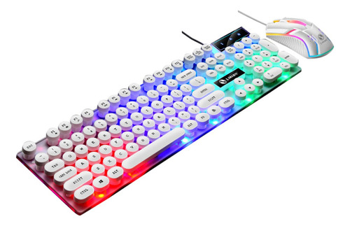 Kit Para Gamer Teclado Semimecánico Luminoso Ant2 Ratón Pc .