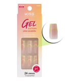 Unhas Postiças Kiss Ny Gel Extend Quadrada Com 24un Gn03b