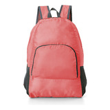 Mochila Esportista Escolar Dobrável Prova D'agua De Nylon Cor Rosa Desenho Do Tecido Liso