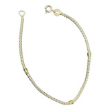 Pulsera Tubo Redonda Plata 925 Y Oro