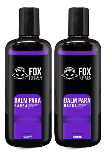 2 Balm Para Barba 120ml Fox For Men Hidrata E Revitaliza 