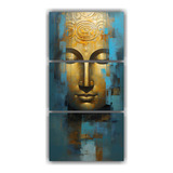 120x240cm Cuadros Abstractos De Buda En Dorado Y Azul Flores