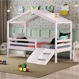 Cama Infantil Prime Com Telhado Claraboia E Kit Escadinha Br Cor Branco