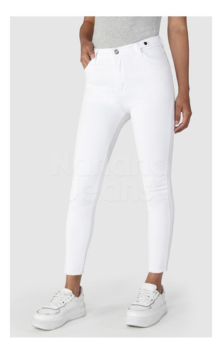 Nahana Crop Chupin Jean Blanco Elastizado Talle 40