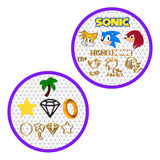 Kit Cortador Sonic + Logo + Diamante Pirulito Cupcake 3cm