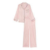 Pijama Longo Victoria's Secret Feminino Listrado - Imp Eua