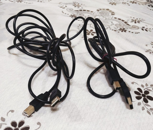 Cables Impresora Usb A/b Negro 3m Y 1,4m (2) Villa Urquiza