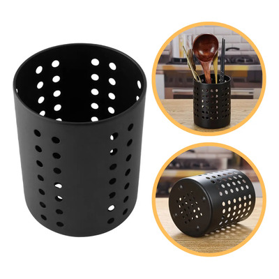 Escorredor De Talheres Porta Talher Inox Pia Cozinha Suporte Preto