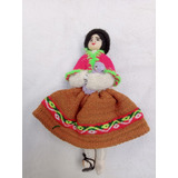 Muñeca Peruana Con Bebe Artesanal