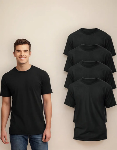 Playera Hombre, Paquete C\u002F4 Pzas, Slim Fit Tacto Extra Suave | MercadoLibre