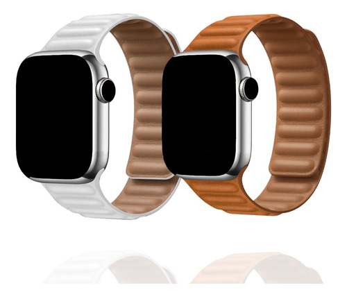 Pulseira Couro Elos Magnética Compatível Com Apple Watch