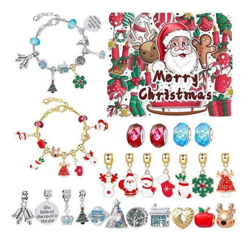 Kit De Calendario De Adviento De Navidad, Juego De Pulsera