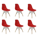 Kit 6 Cadeiras Eames Eiffel Pé Palito Sala De Jantar Allight