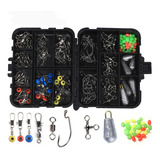 Caja De Pesca Kit Profesional Completo Con Estuche Protector Color Negro