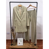 Traje Jazmin Chebar Clarito Beige Talle 3 Aprox. No Etiqueta