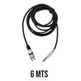 Cable Convertidor Xlr O Canon Hembra A Plug 6.3mm 6 Metros