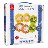 Jogo Memória Dos Bichos Animais Educativo Infantil Madeira