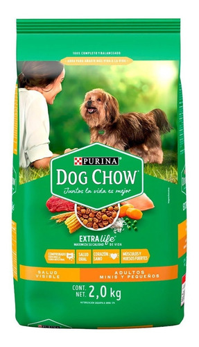 Alimento Dog Chow Salud Visible Para Perro Adulto De Raza Mini Y Pequeña Sabor Mix En Bolsa De 2kg