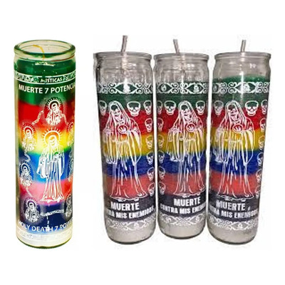 Veladora Parafina Santa Muerte 7 Colores Caja C\u002F12 Lisa 7 Colores | Envío gratis