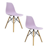 Set De 2 Sillas Eames Para Comedor Color De La Estructura De La Silla Lila