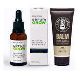 Serum Grow Top De Crescimento Barba Pelo + Balm Hidratante Fragrância Amadeirado Suave