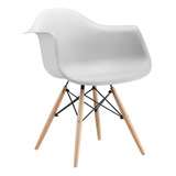 Sillon Silla De Comedor Diseño Eames Dsw Patas De Madera Color De La Estructura De La Silla Blanco