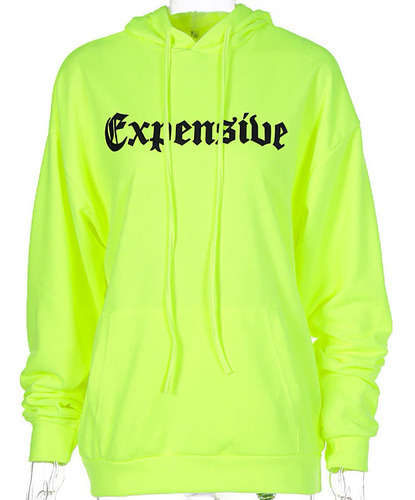 Hoodie Moda Sueter Sudadera Neon Algodon Suave Expensive 