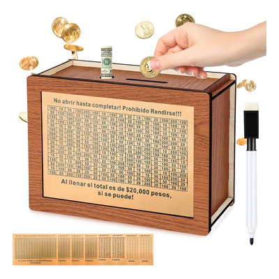 Alcancía Caja De Ahorros Mdf,para Ahorrar Alcansia Mdf Caqui | MercadoLibre