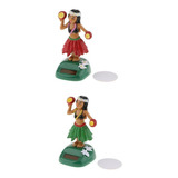 2 Unids Hawaii Girl Coche Solar Dancing Swinging Animado