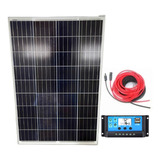 Painel Placa Solar 100w 18vcc + Controlador 30a + Cabos