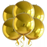 Balão Metalizado Globo 4d Dourado 18 Pol. - 6 Unidades