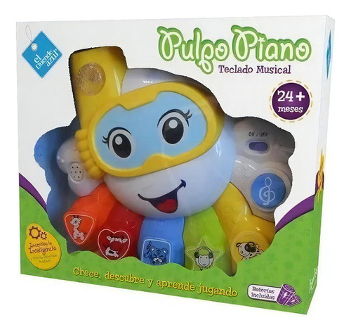 Piano Organo Teclado Pulpo Didáctico Para Bebe Duende Azul Color Violeta