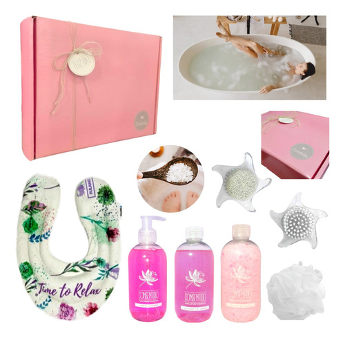  Kit Caja Regalo Mujer Box Spa Aroma Zen Rosas Relax Set N22