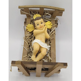 Niño Dios Jesús De 18 Cm Y Cuna