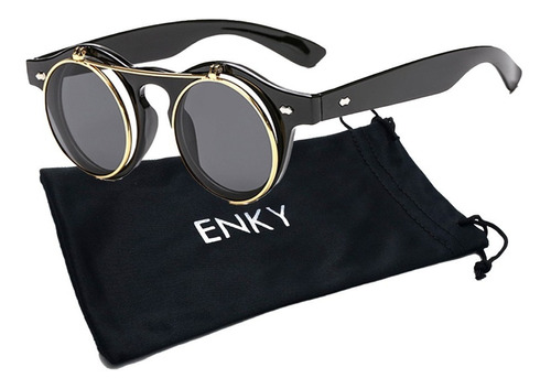 Lentes Sol Vintage Doble Mica Steampunk Unisex Retro Enky 