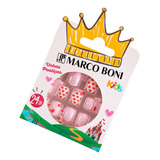 Kit Unhas Postiças Infantil Com 24 Un Autocolante Princesa Cor Rosa