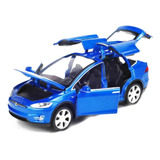 1:32 Tesla Model X90 Alloy Pull Back Car Con Luz Led Y Sonic