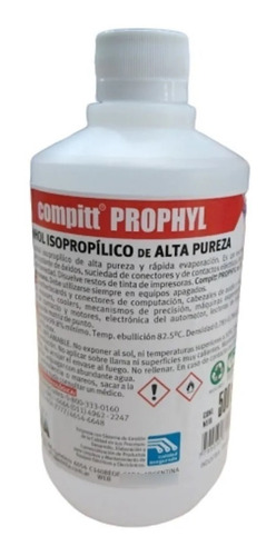 Alcohol Isopropílico Delta 1/2 Litro Alta Pureza 99,8% 