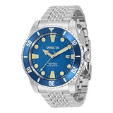 Reloj De Pulsera Automático Con Esfera Azul Para Hombre Invi