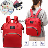 Pañalera Mochila Para Mama Bebe Ideal Para Viaje Organizador Color Rojo Grande